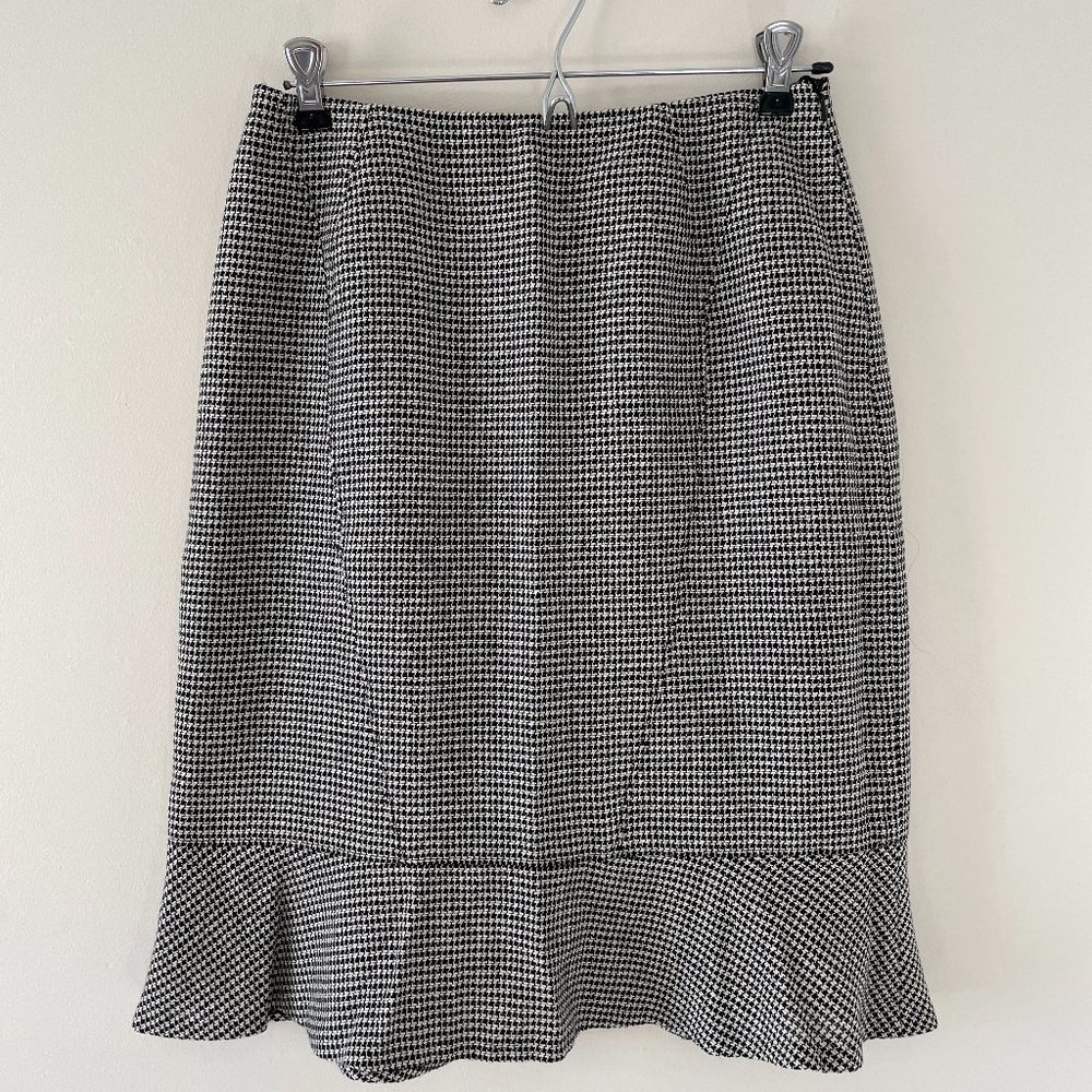 Black & White Plaid Skirt with cute ruffle Carlisle Brand